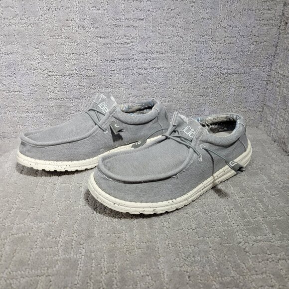 Hey Dude Men's Size US 10 Gray Wally Stretch Iron Moc Toe Moccasin Shoes - Picture 4 of 11
